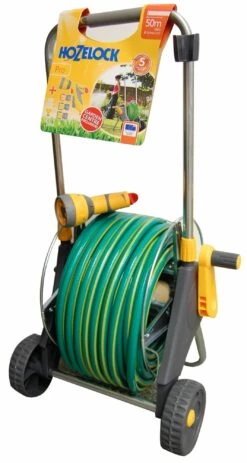 Hozelock Pro Metal Cart With 50m Hose & Spray Gun